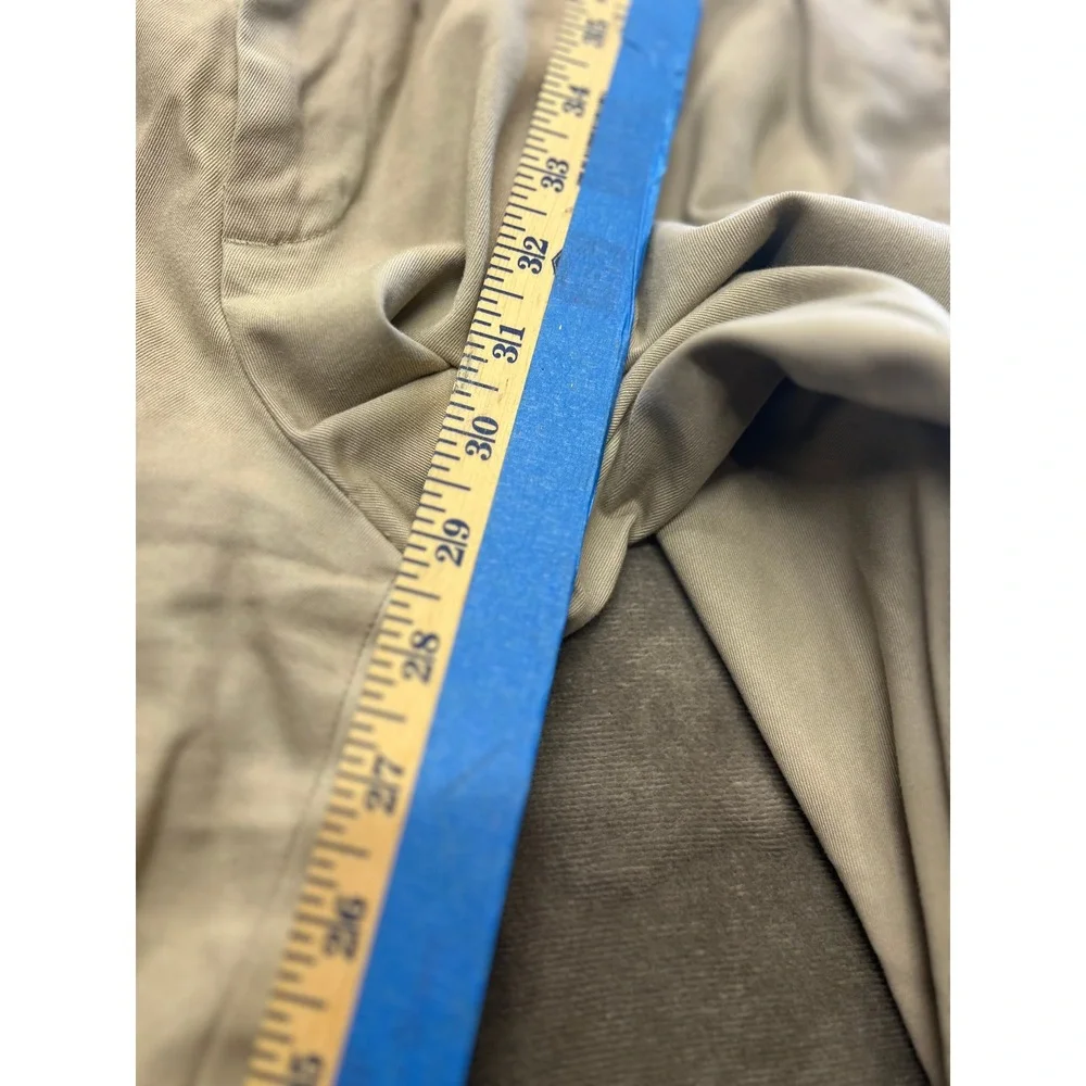 Banana Republic Smithfield Chinos Mens 33x30‎ Khaki Tan Pleated Cuffed Cotton